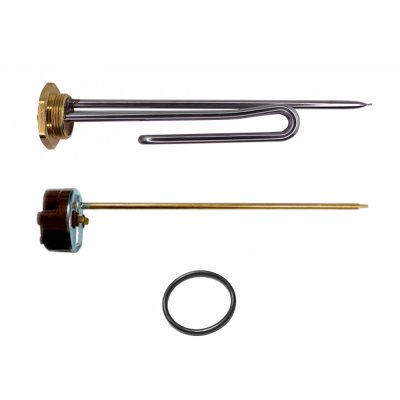 ТЭН 2,5кВт (2500Вт) RCT, резьбовой 42мм для Ariston, De Luxe, Real, Thermex, под анод М6 + термостат + прокладка, P40325