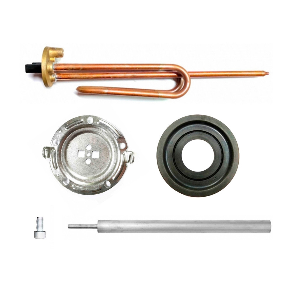Комплект ТЭН 1,5кВт (1500Вт) RCF для водонагревателя Ariston, Thermex ES, ER + фланец + анод + прокладка + винт, 30461F1
